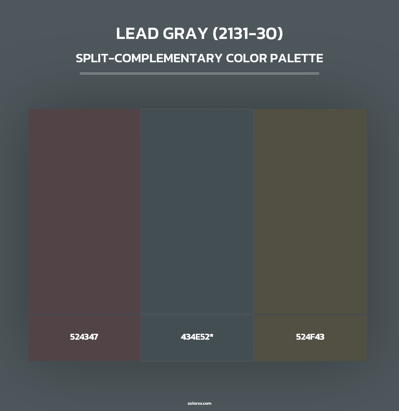 Lead Gray (2131-30) - Split-Complementary Color Palette