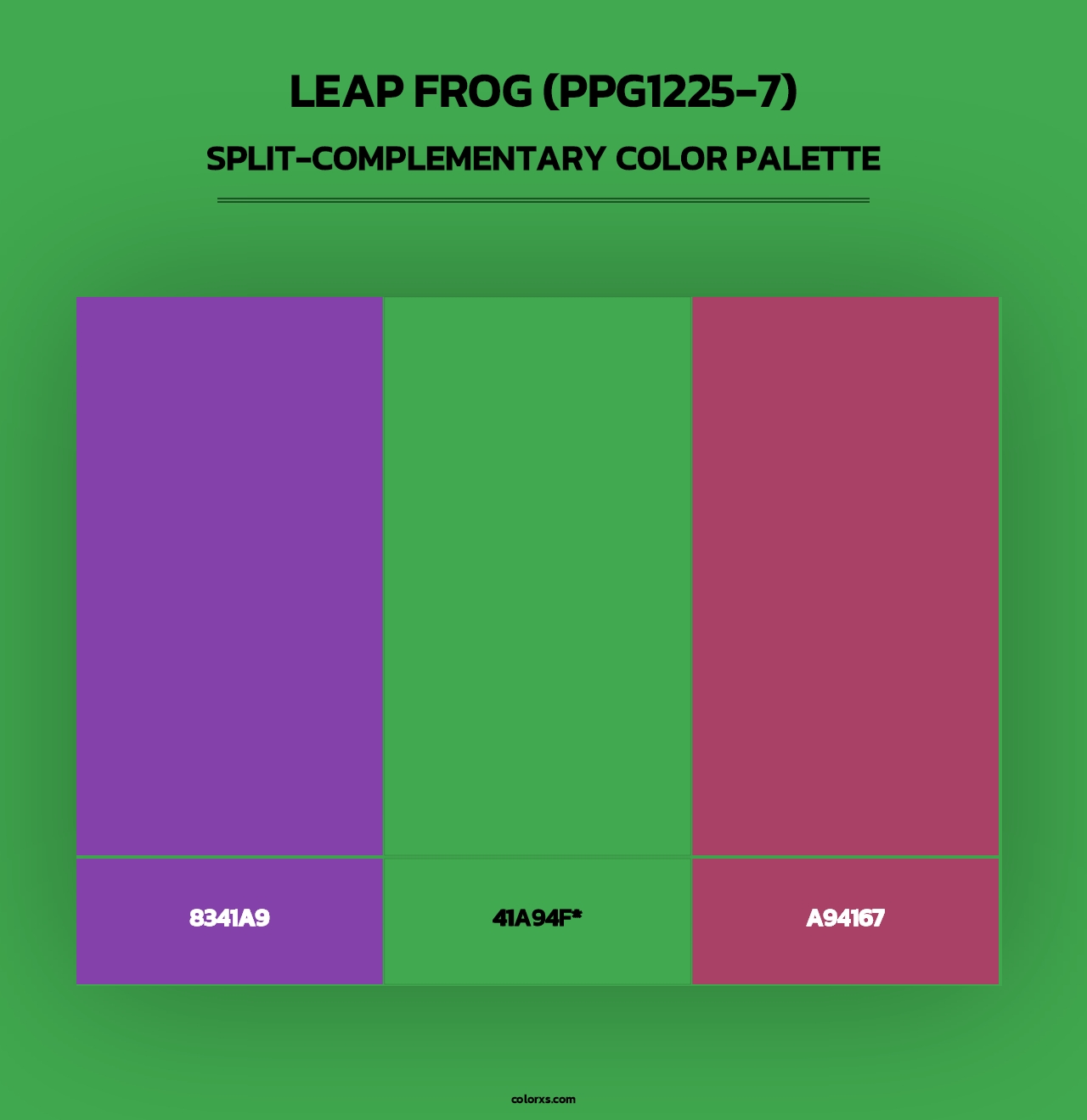 Leap Frog (PPG1225-7) - Split-Complementary Color Palette