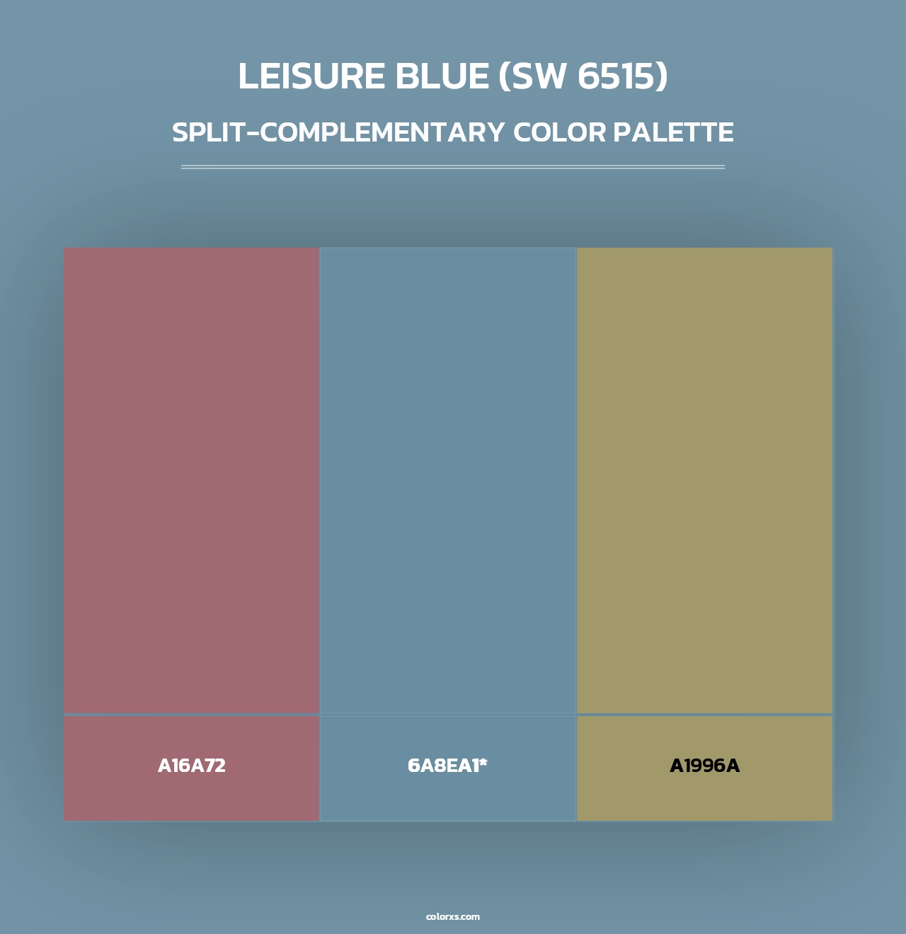 Leisure Blue (SW 6515) - Split-Complementary Color Palette