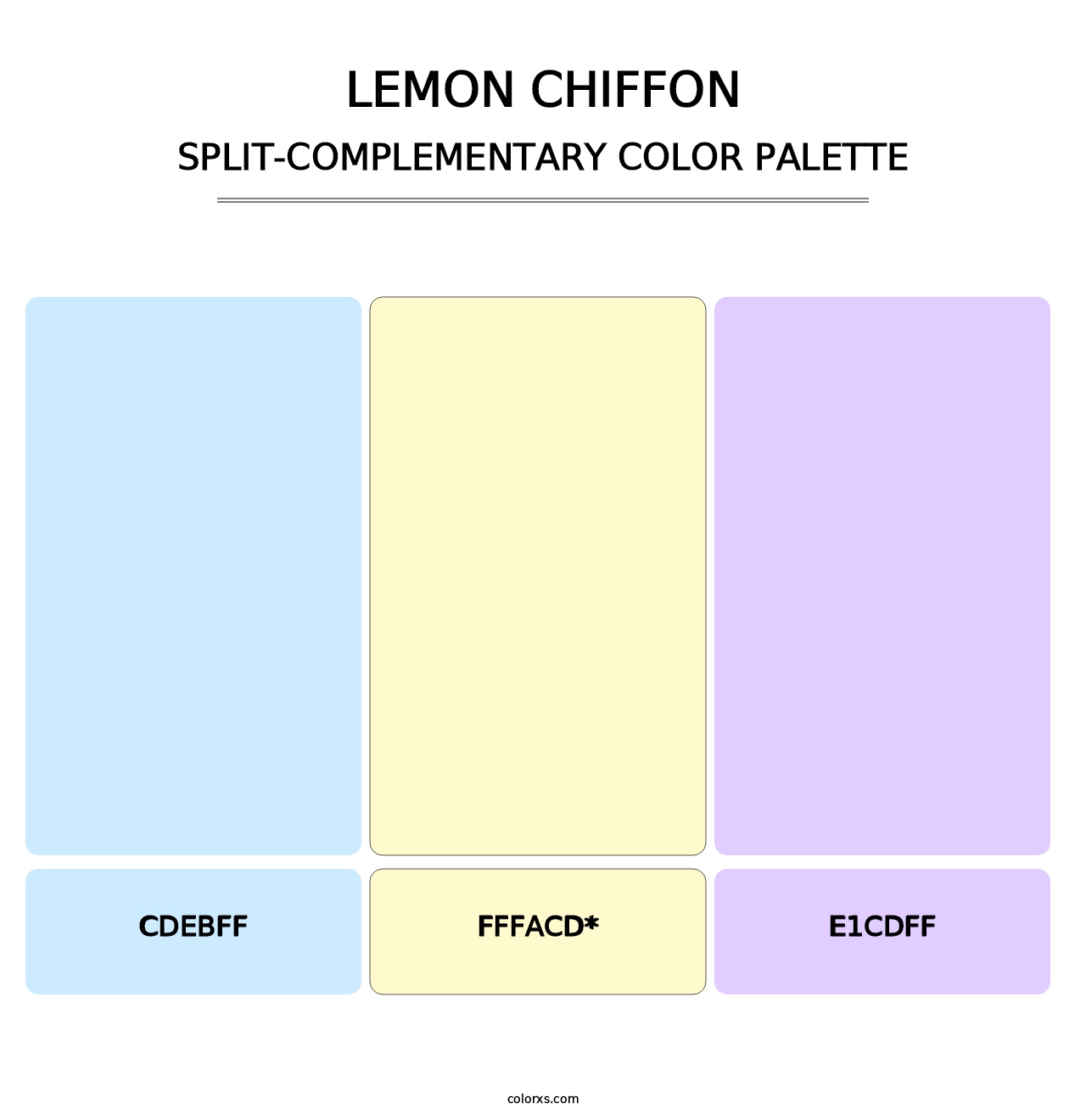 Lemon Chiffon - Split-Complementary Color Palette