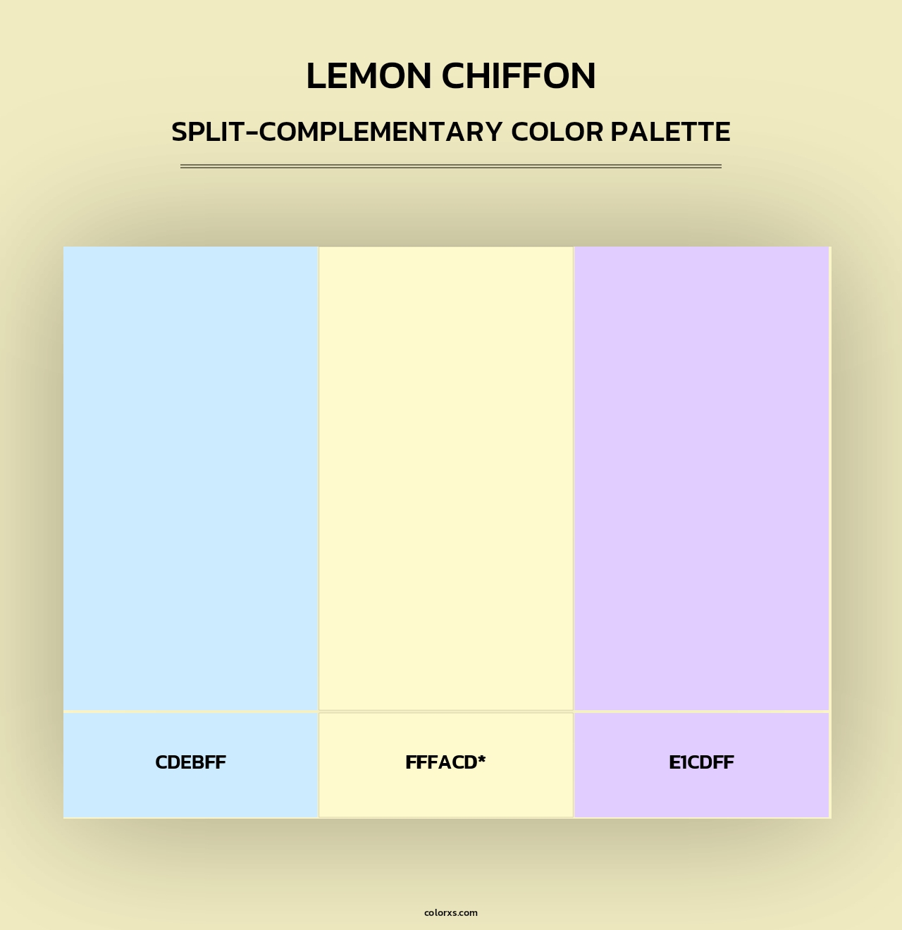 Lemon Chiffon - Split-Complementary Color Palette