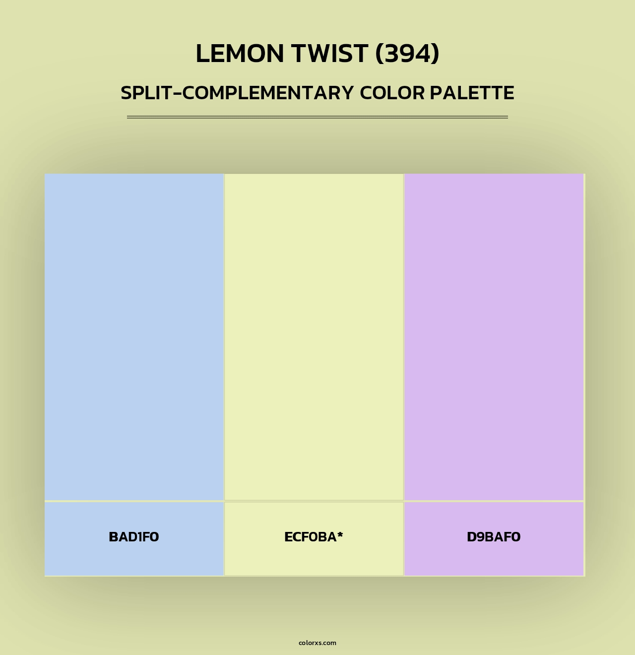 Lemon Twist (394) - Split-Complementary Color Palette