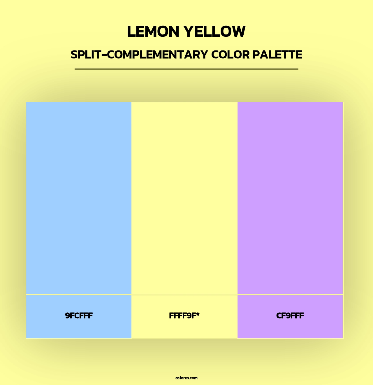 Lemon Yellow - Split-Complementary Color Palette