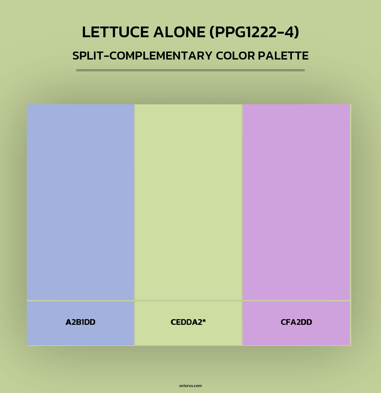 Lettuce Alone (PPG1222-4) - Split-Complementary Color Palette