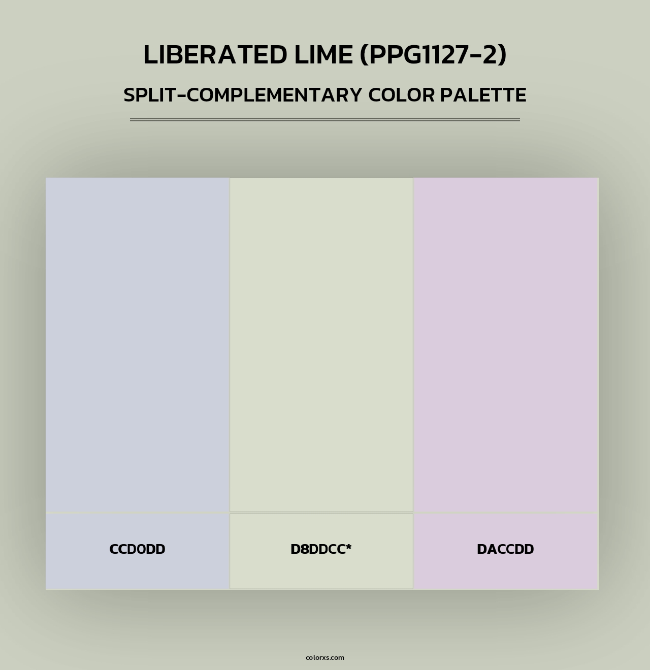 Liberated Lime (PPG1127-2) - Split-Complementary Color Palette