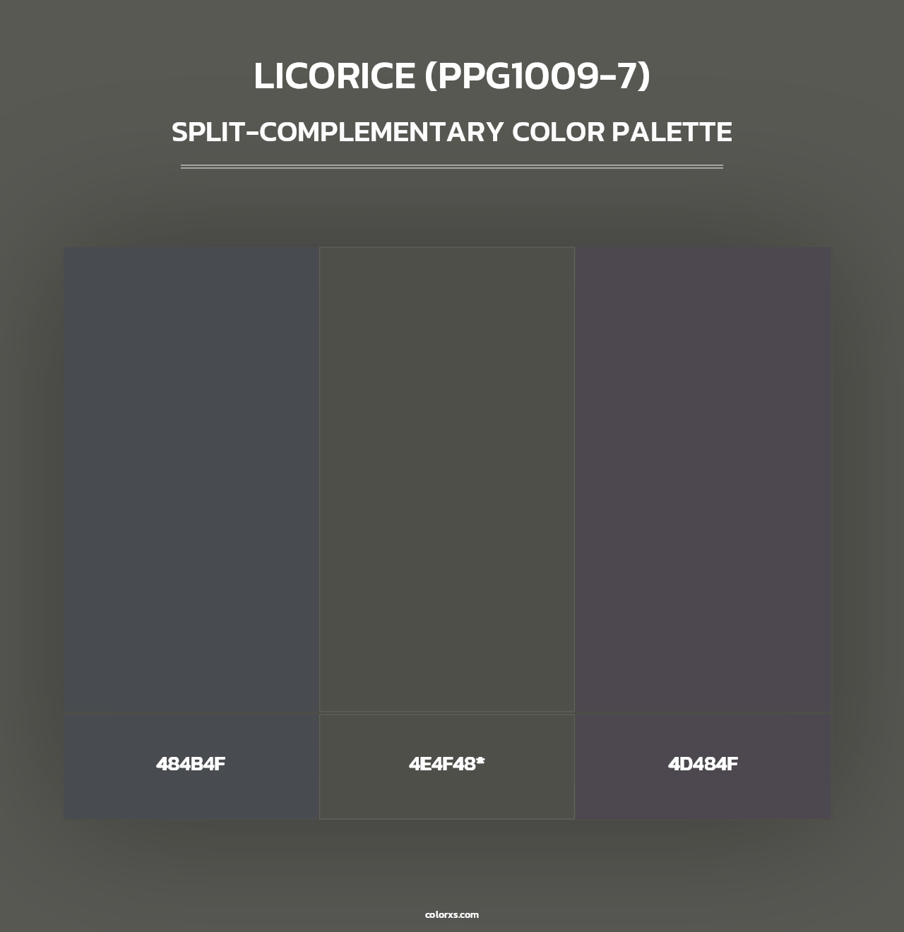 Licorice (PPG1009-7) - Split-Complementary Color Palette