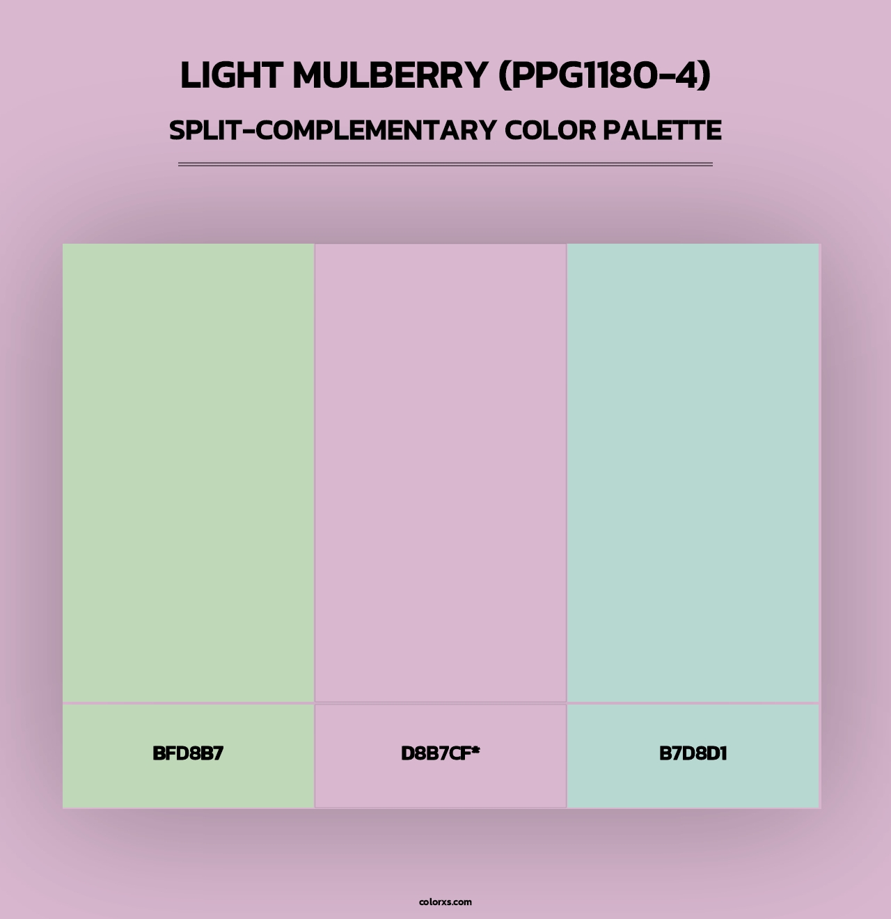 Light Mulberry (PPG1180-4) - Split-Complementary Color Palette