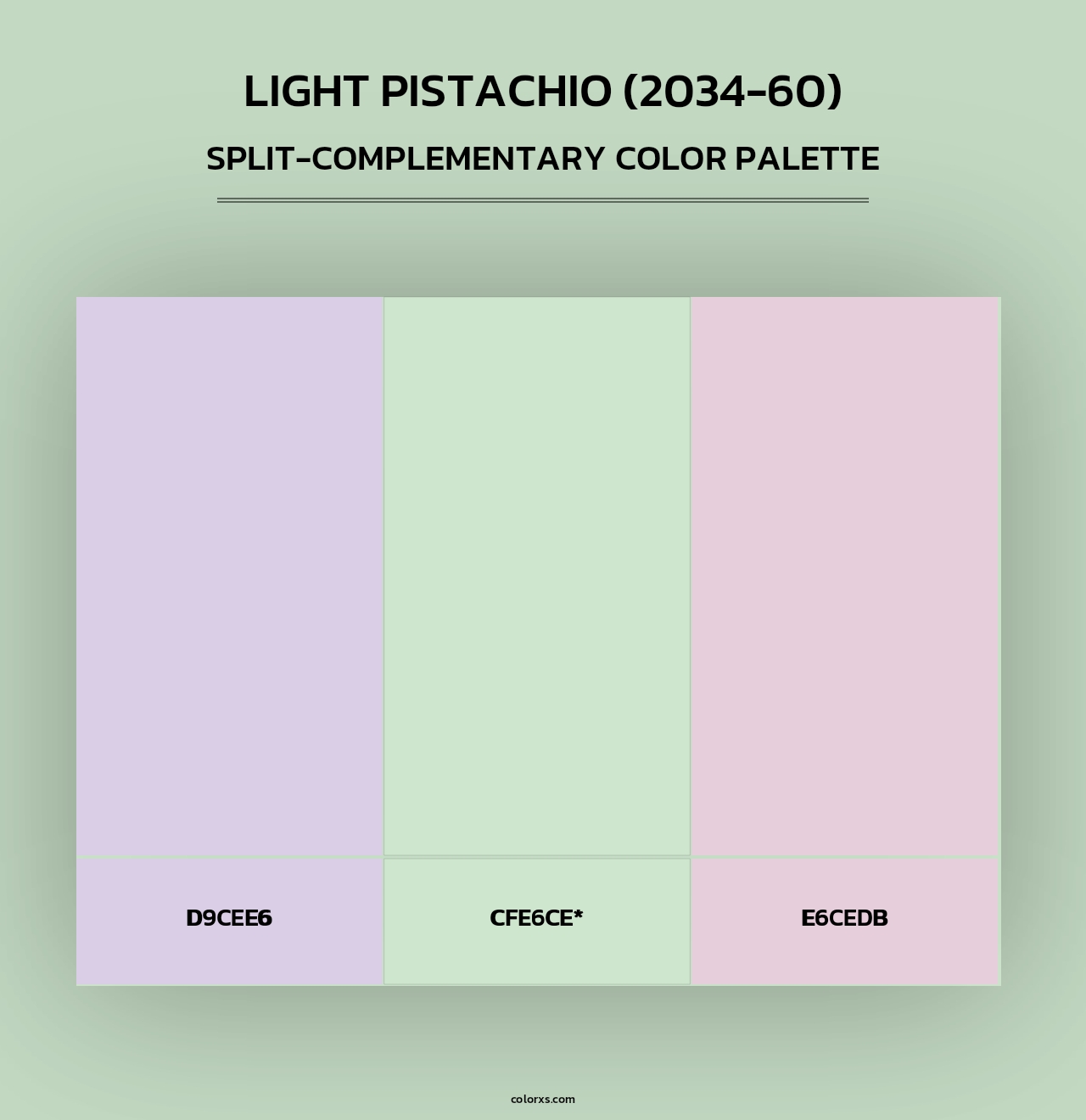 Light Pistachio (2034-60) - Split-Complementary Color Palette