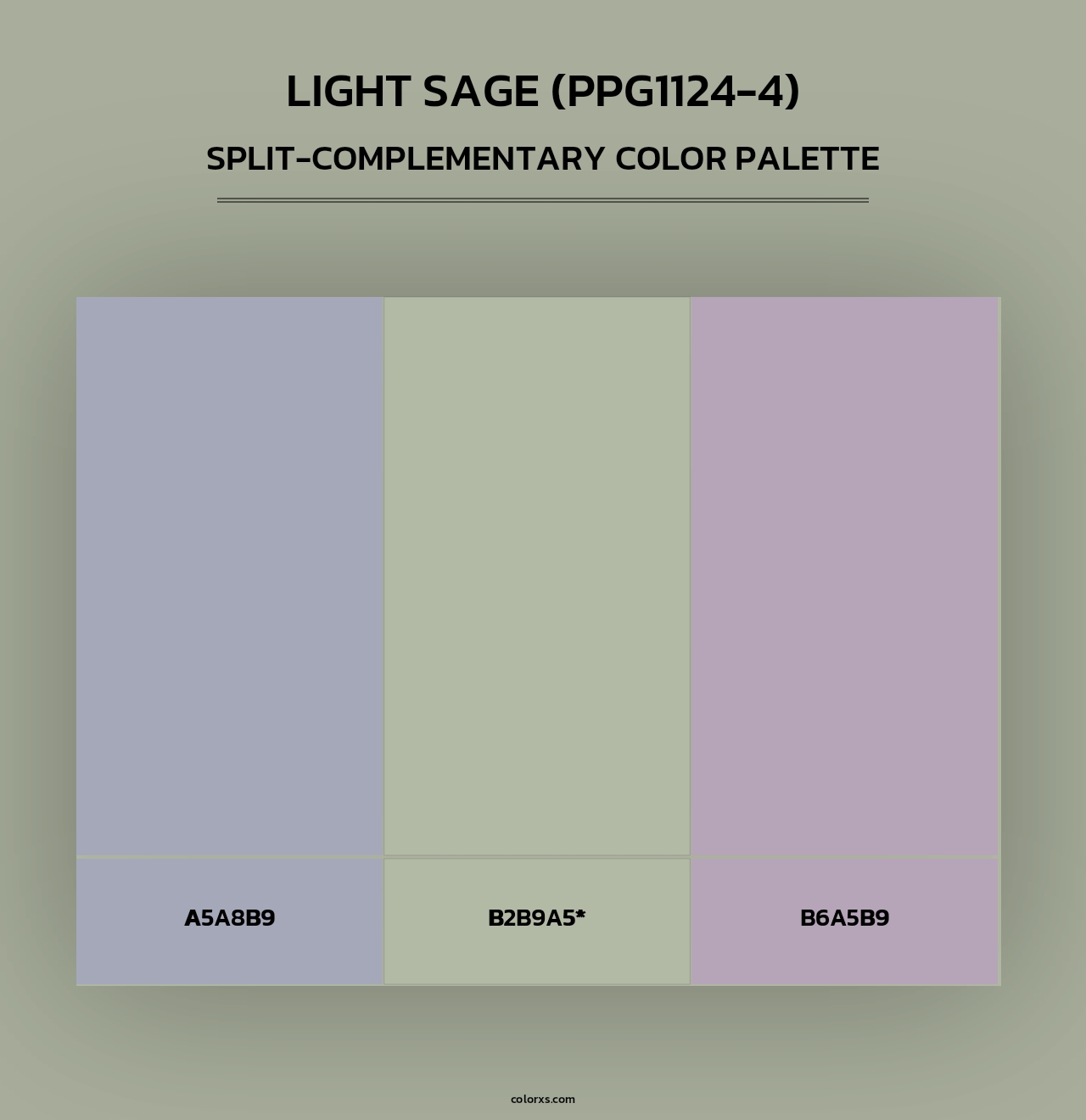 Light Sage (PPG1124-4) - Split-Complementary Color Palette