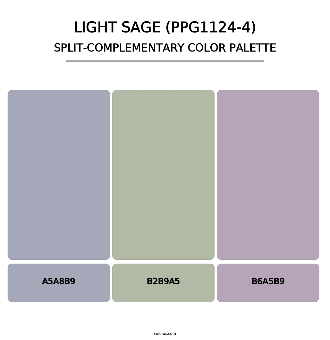 Light Sage (PPG1124-4) - Split-Complementary Color Palette