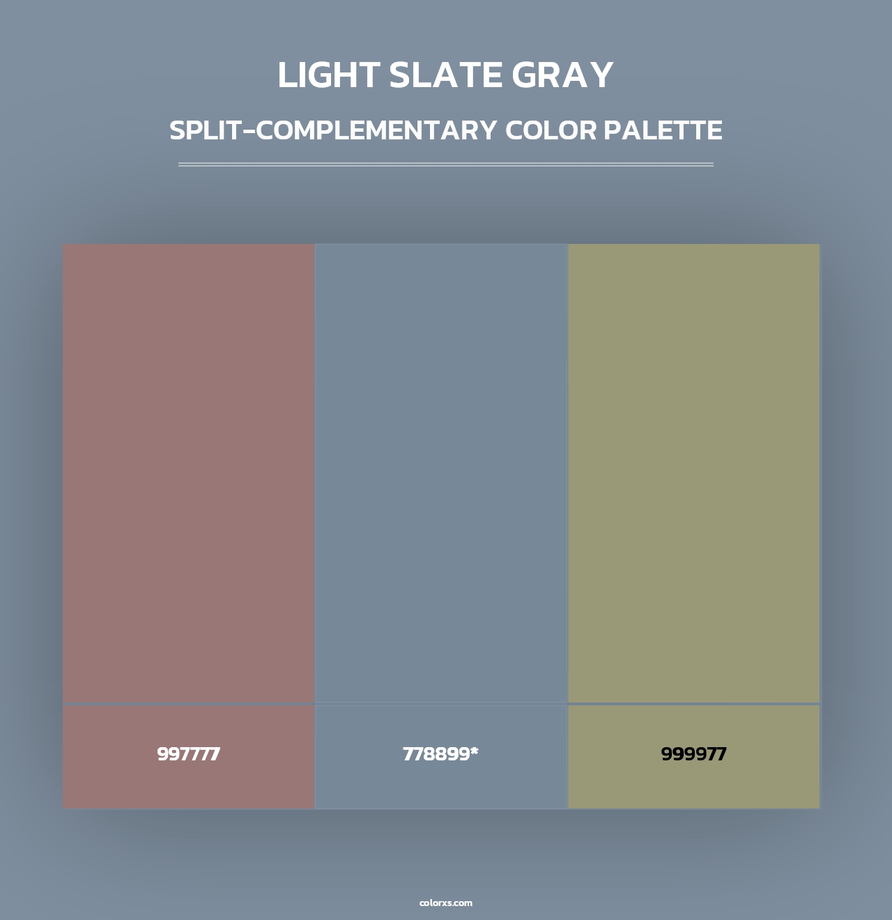 Light Slate Gray - Split-Complementary Color Palette