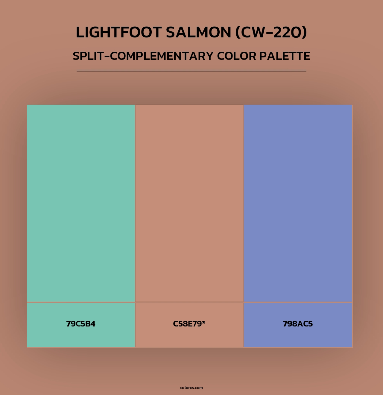 Lightfoot Salmon (CW-220) - Split-Complementary Color Palette