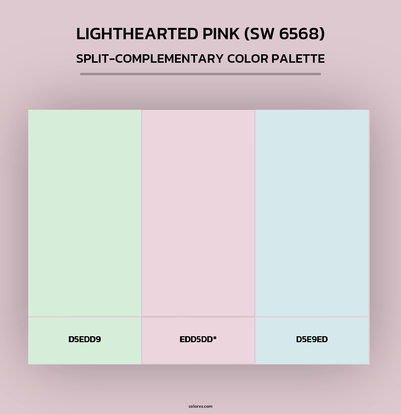 Lighthearted Pink (SW 6568) - Split-Complementary Color Palette