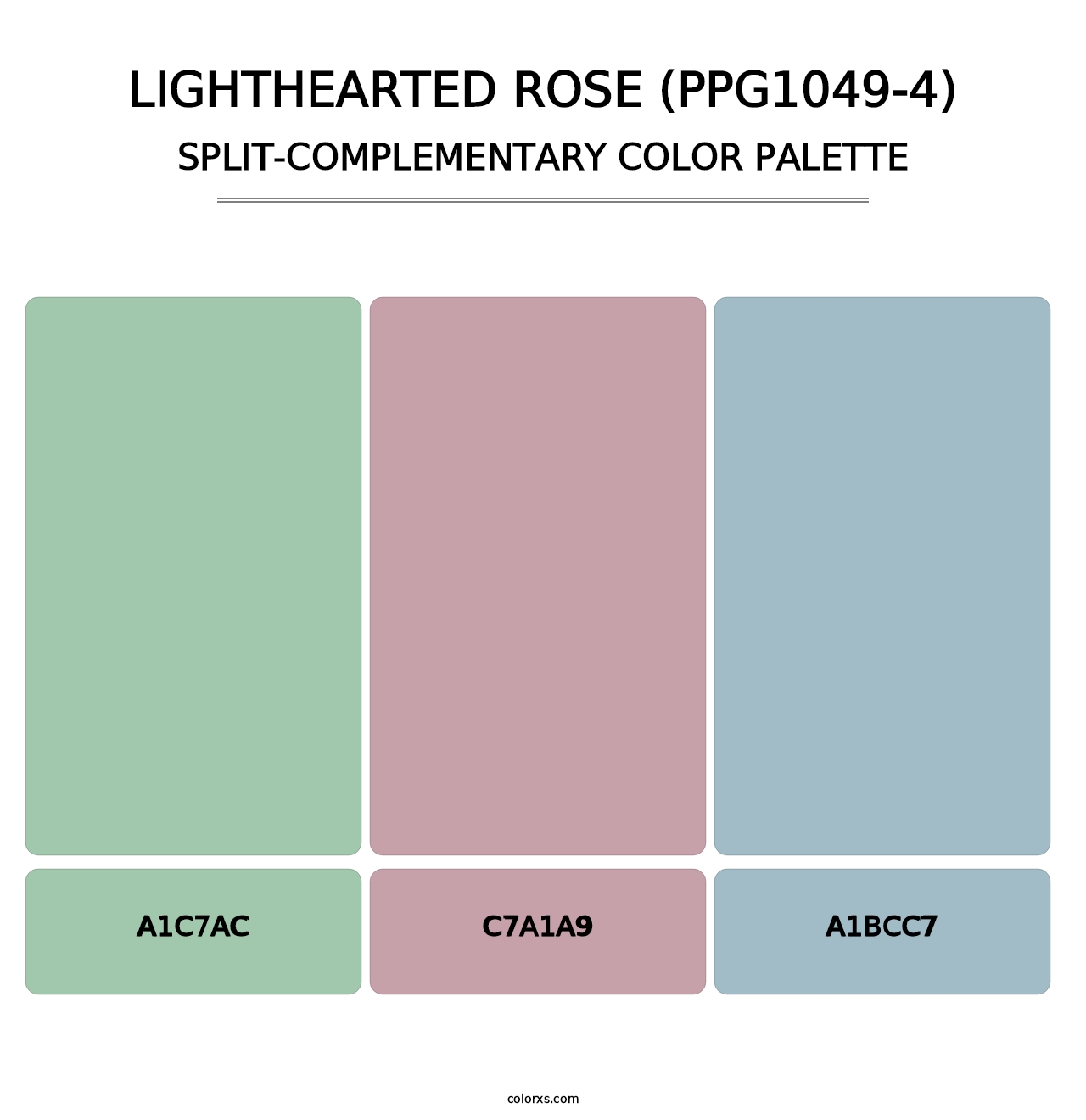 Lighthearted Rose (PPG1049-4) - Split-Complementary Color Palette