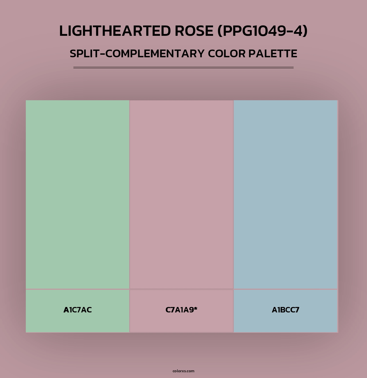 Lighthearted Rose (PPG1049-4) - Split-Complementary Color Palette
