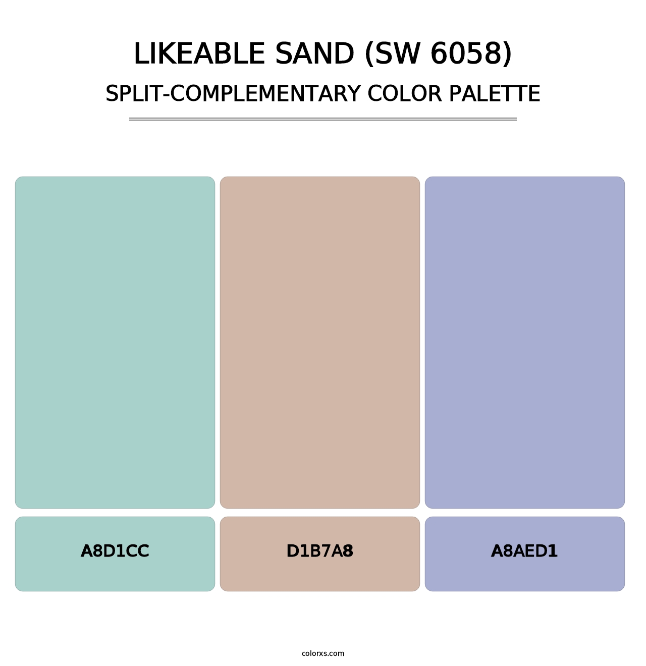 Likeable Sand (SW 6058) - Split-Complementary Color Palette