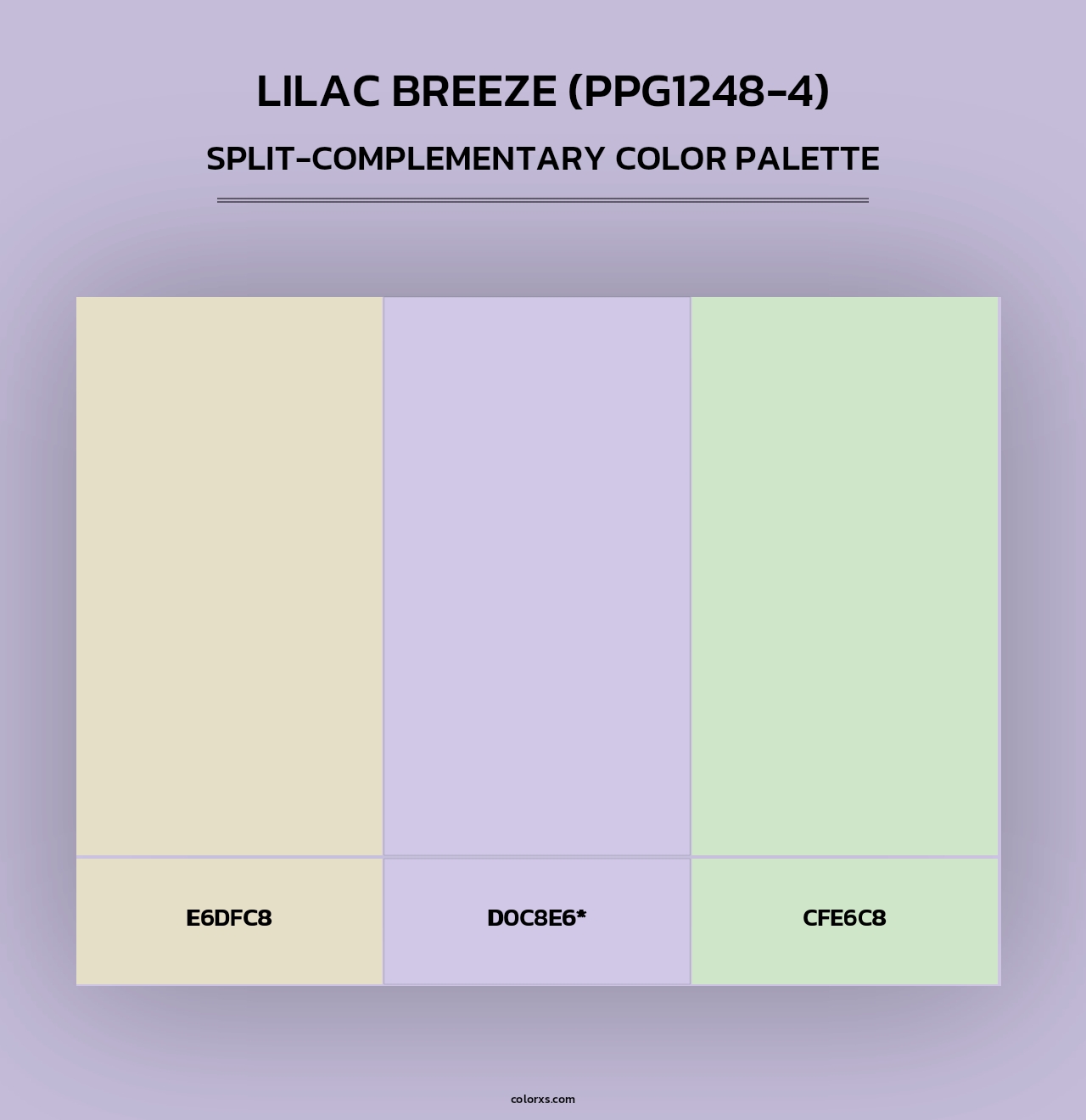 Lilac Breeze (PPG1248-4) - Split-Complementary Color Palette