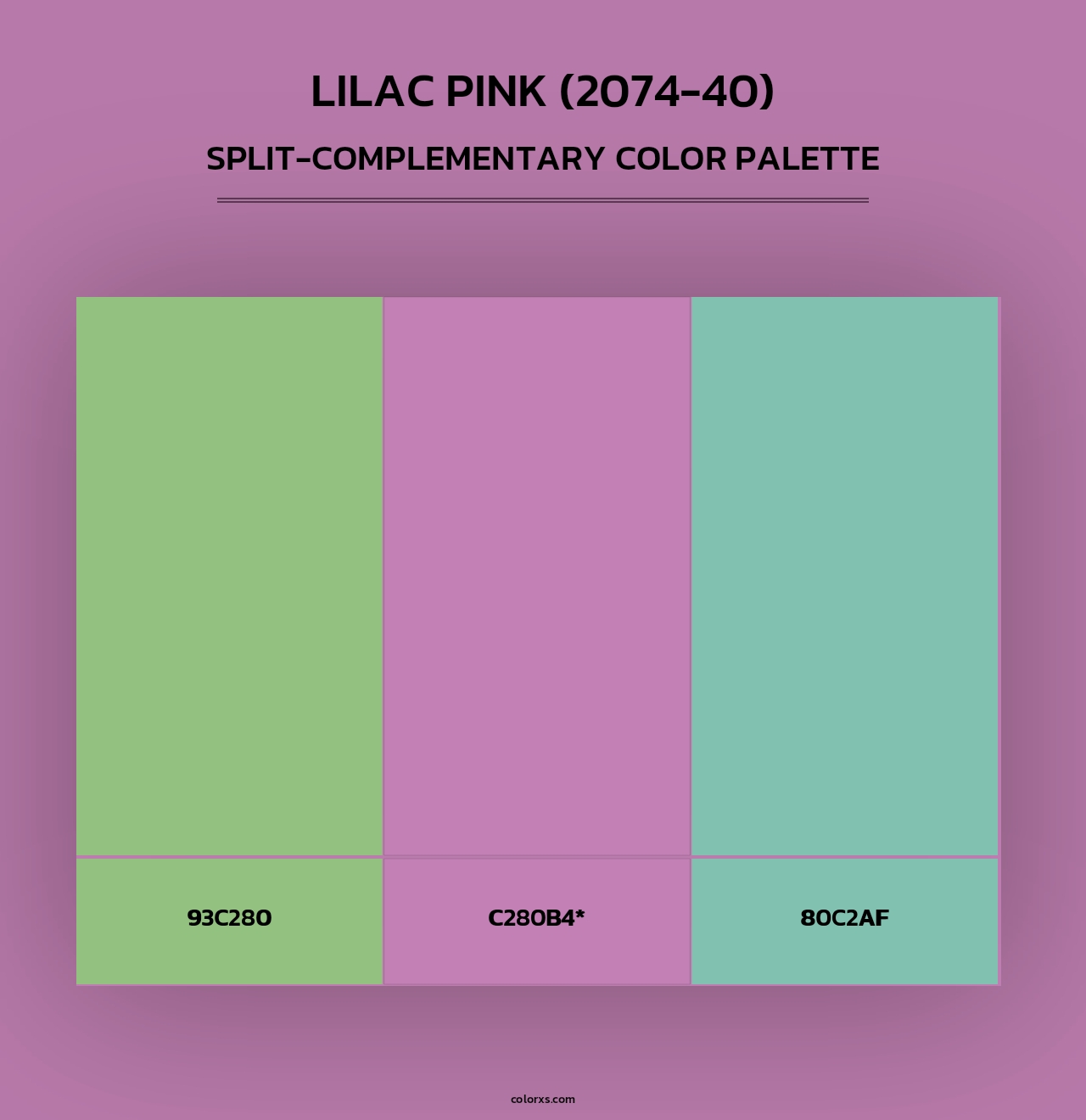 Lilac Pink (2074-40) - Split-Complementary Color Palette