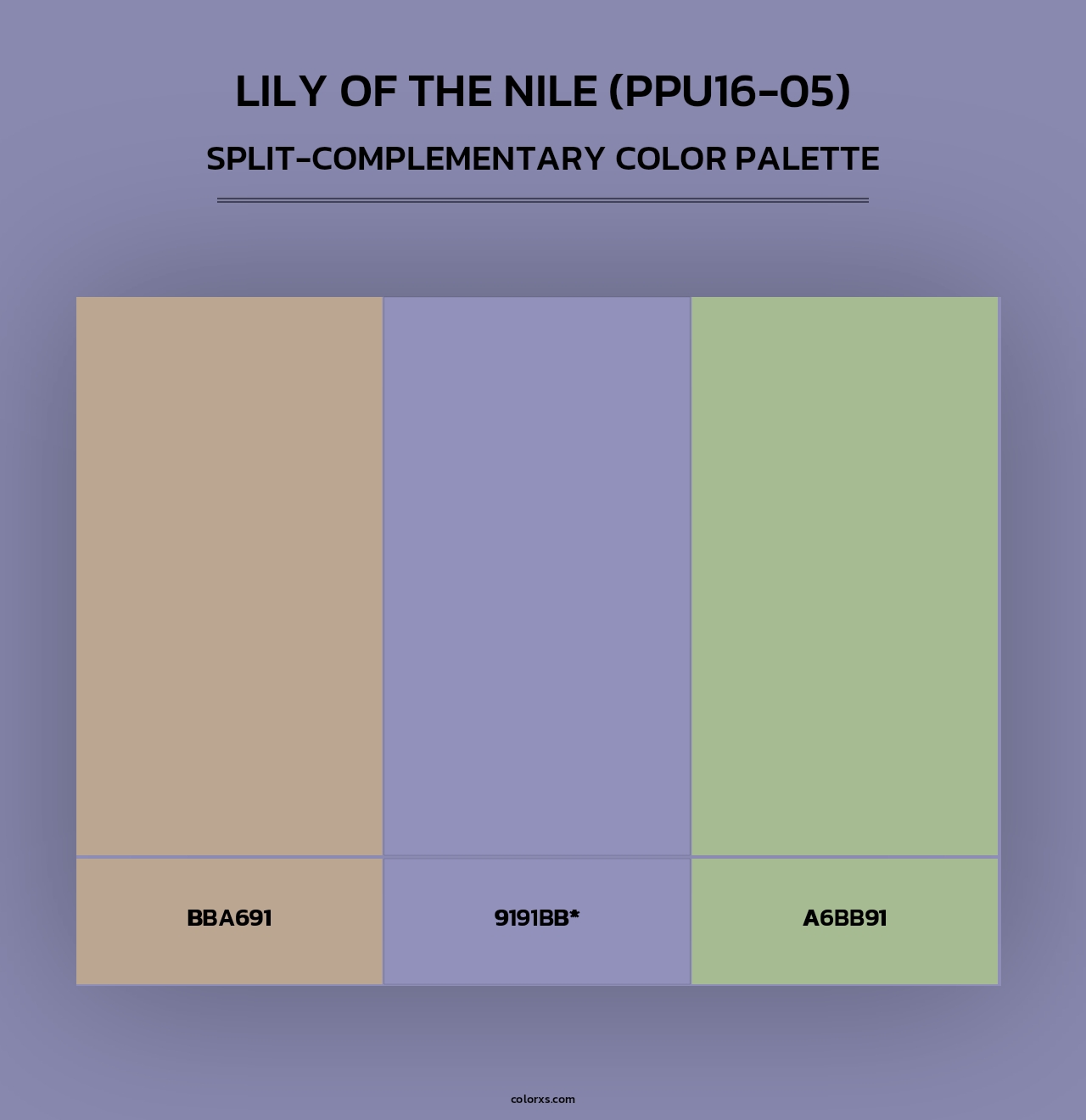 Lily Of The Nile (PPU16-05) - Split-Complementary Color Palette