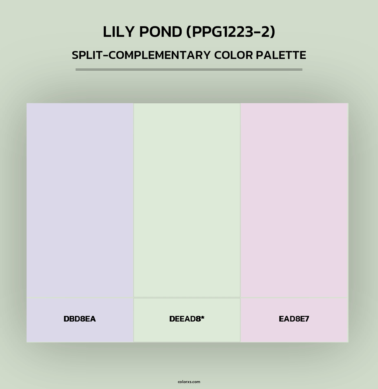 Lily Pond (PPG1223-2) - Split-Complementary Color Palette
