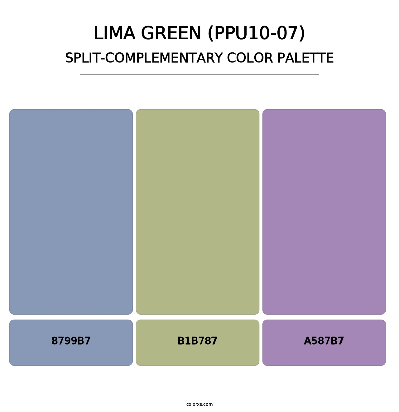 Lima Green (PPU10-07) - Split-Complementary Color Palette