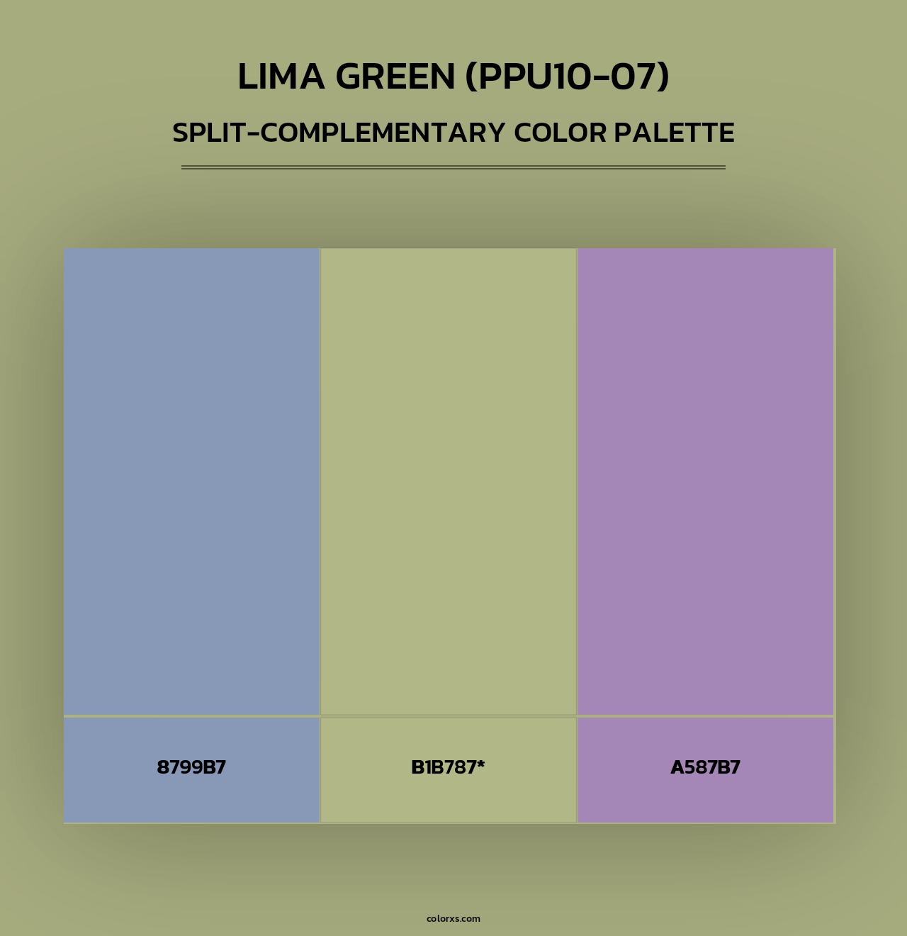 Lima Green (PPU10-07) - Split-Complementary Color Palette