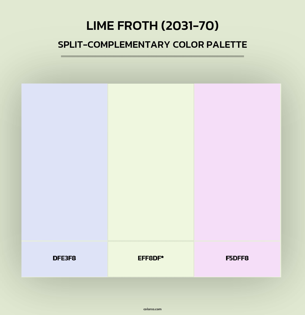 Lime Froth (2031-70) - Split-Complementary Color Palette