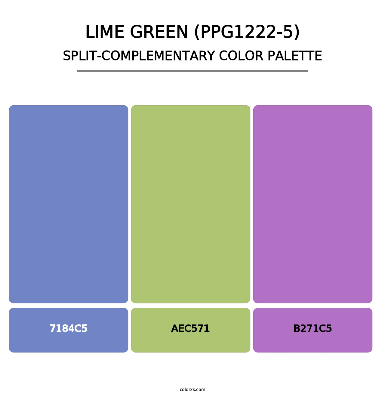 Lime Green (PPG1222-5) - Split-Complementary Color Palette