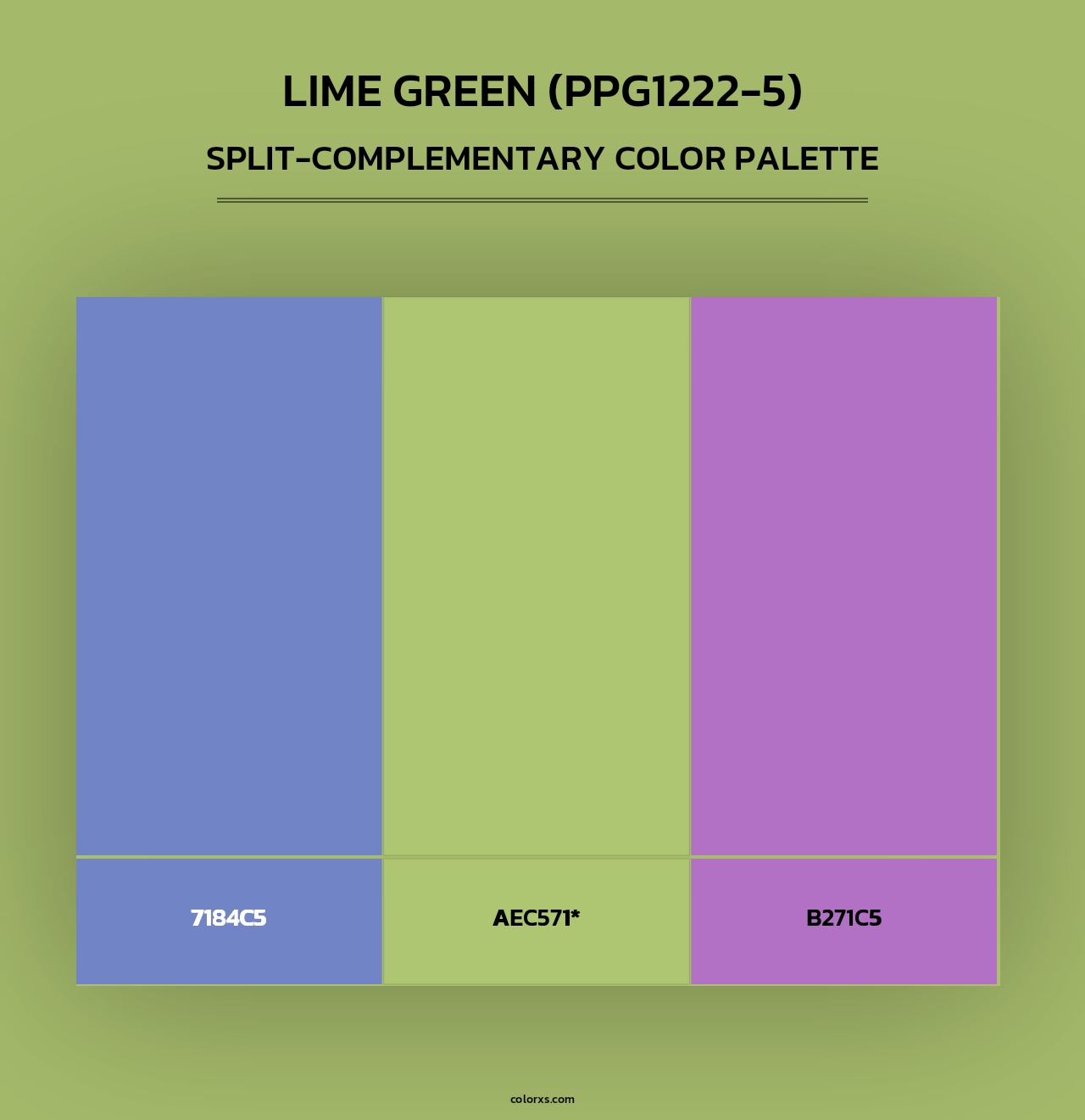 Lime Green (PPG1222-5) - Split-Complementary Color Palette