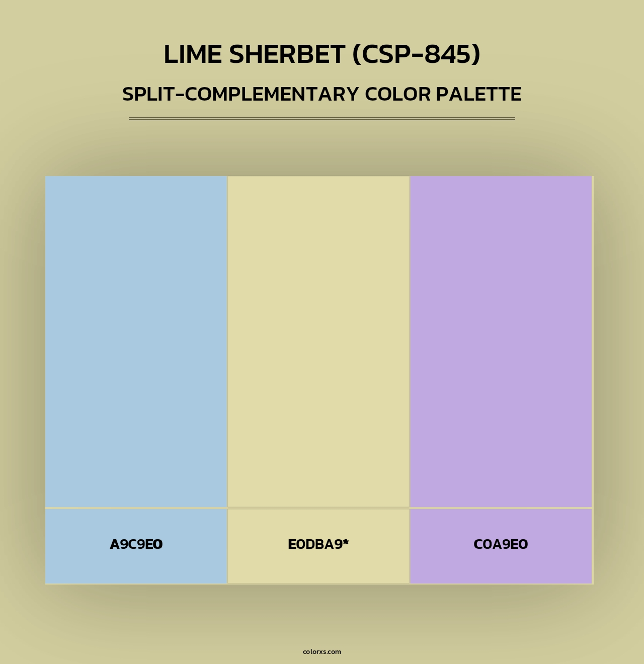 Lime Sherbet (CSP-845) - Split-Complementary Color Palette