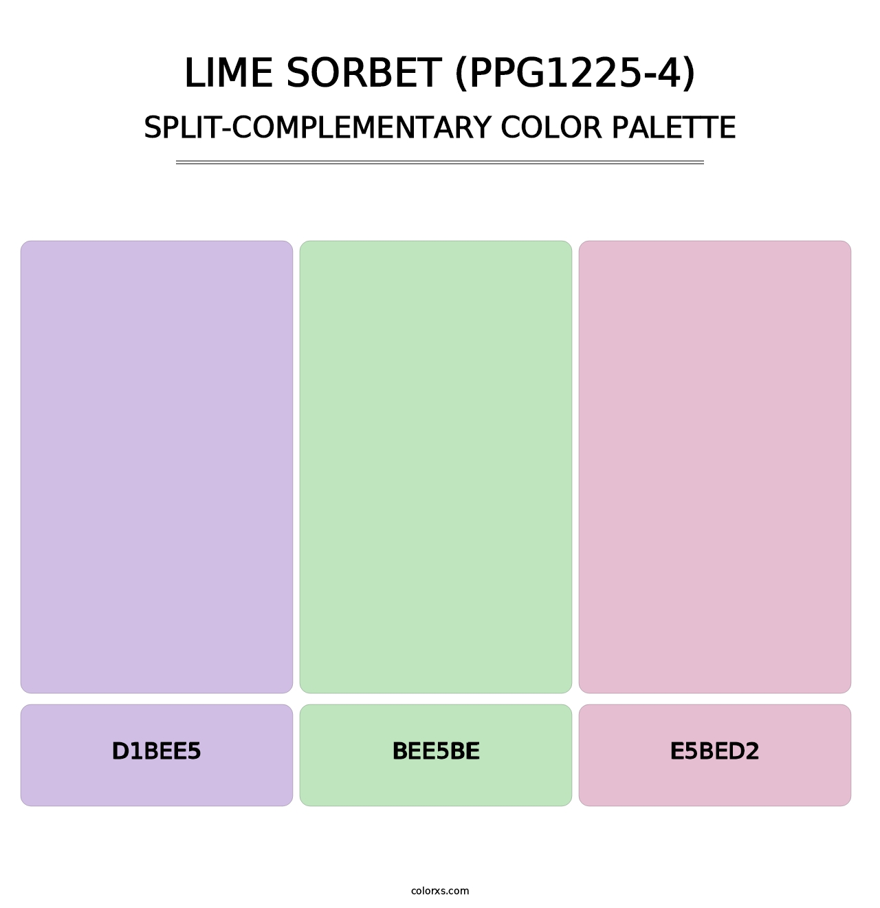 Lime Sorbet (PPG1225-4) - Split-Complementary Color Palette