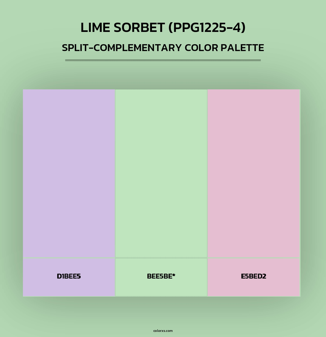 Lime Sorbet (PPG1225-4) - Split-Complementary Color Palette