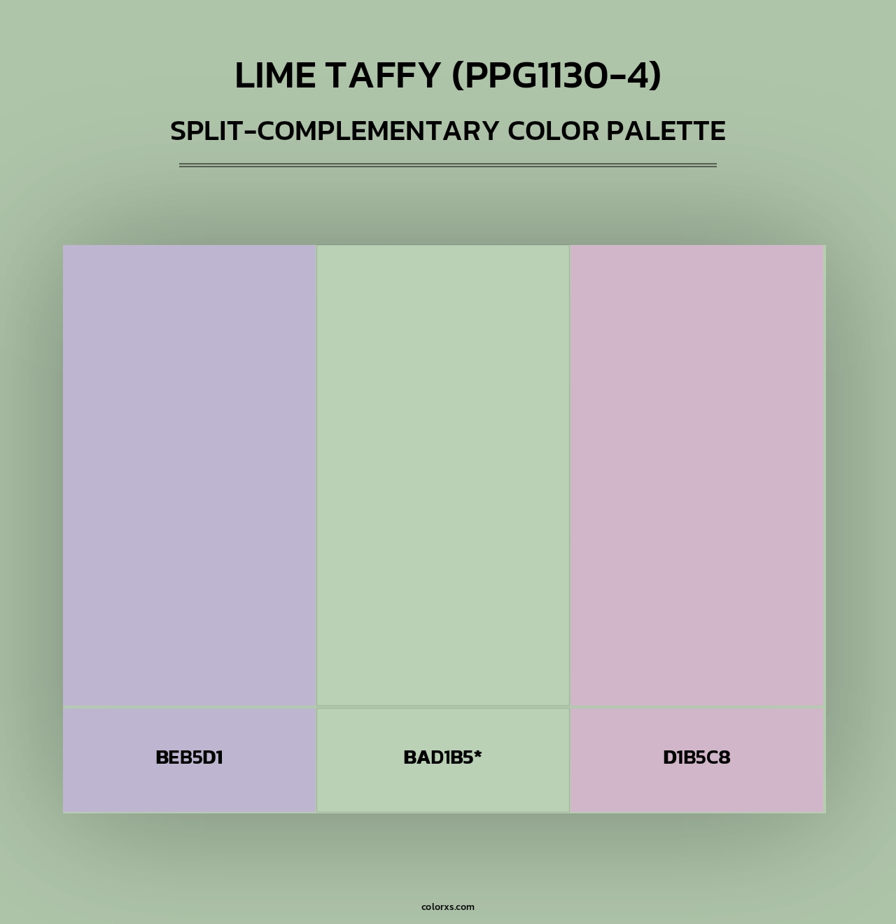 Lime Taffy (PPG1130-4) - Split-Complementary Color Palette