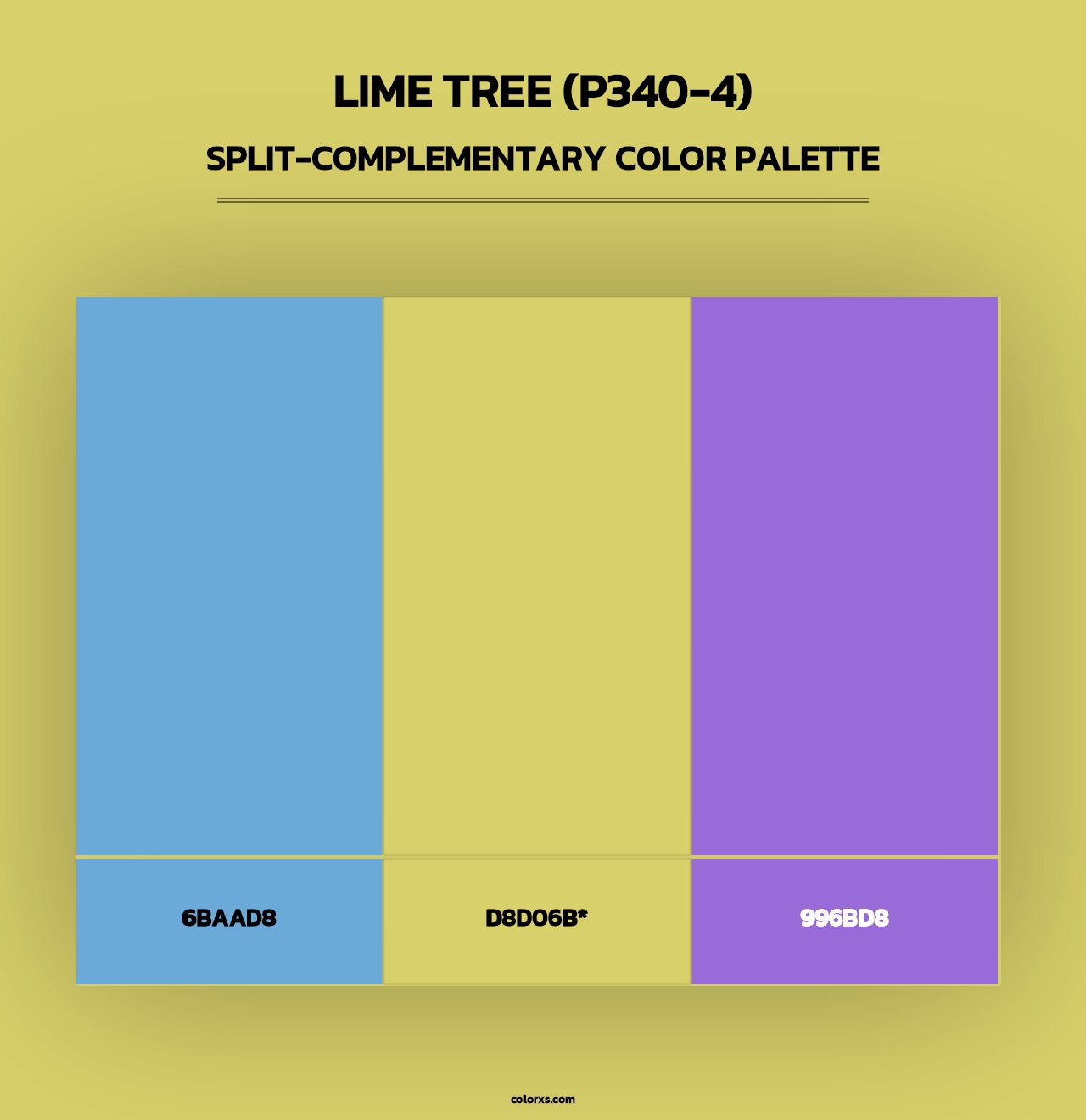 Lime Tree (P340-4) - Split-Complementary Color Palette