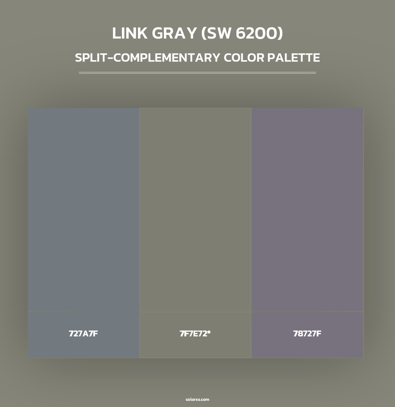 Link Gray (SW 6200) - Split-Complementary Color Palette