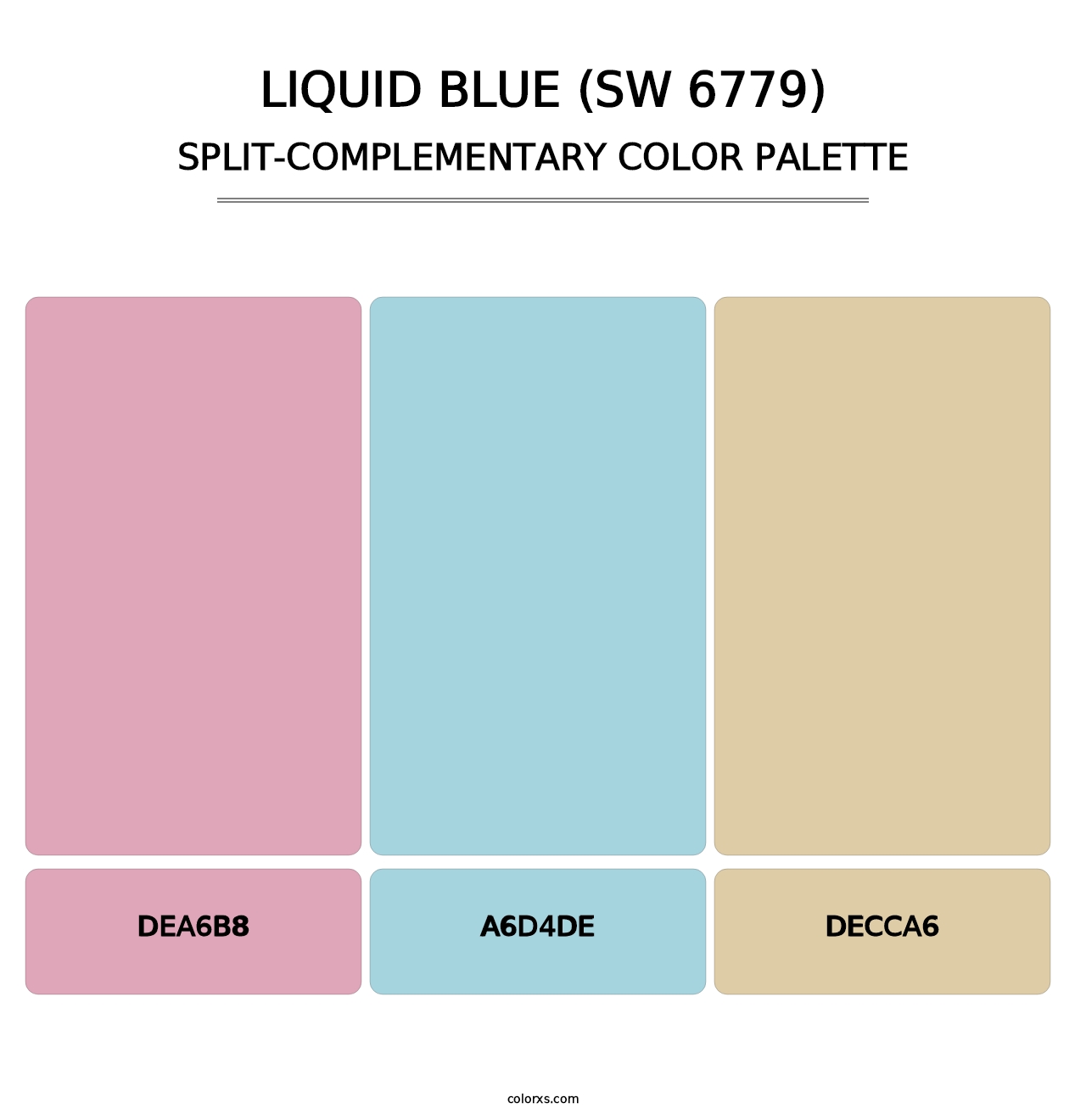 Liquid Blue (SW 6779) - Split-Complementary Color Palette