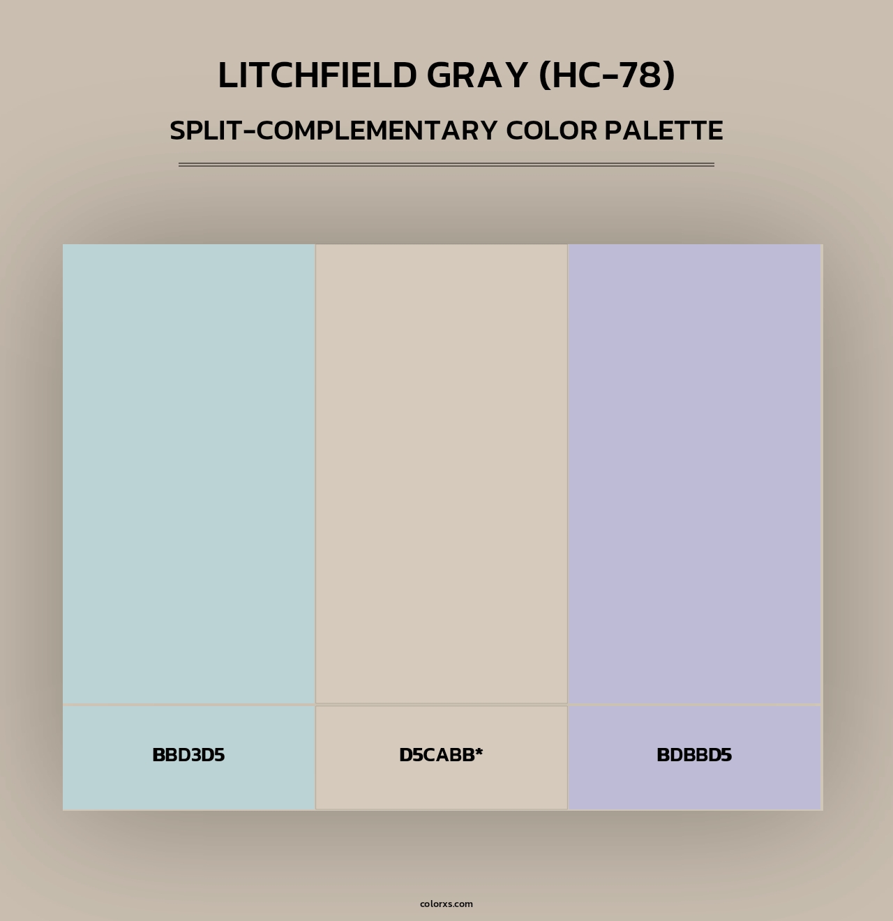 Litchfield Gray (HC-78) - Split-Complementary Color Palette