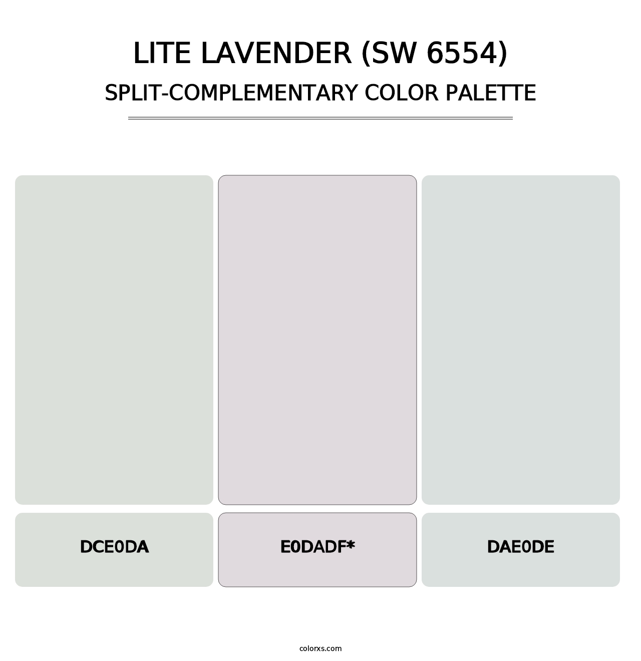 Lite Lavender (SW 6554) - Split-Complementary Color Palette