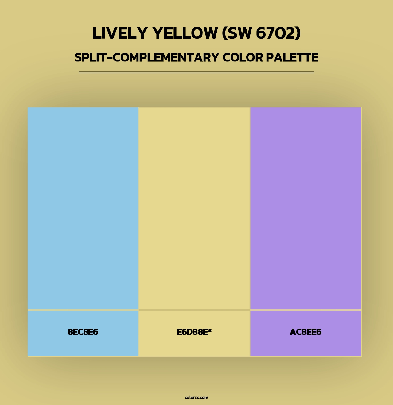 Lively Yellow (SW 6702) - Split-Complementary Color Palette