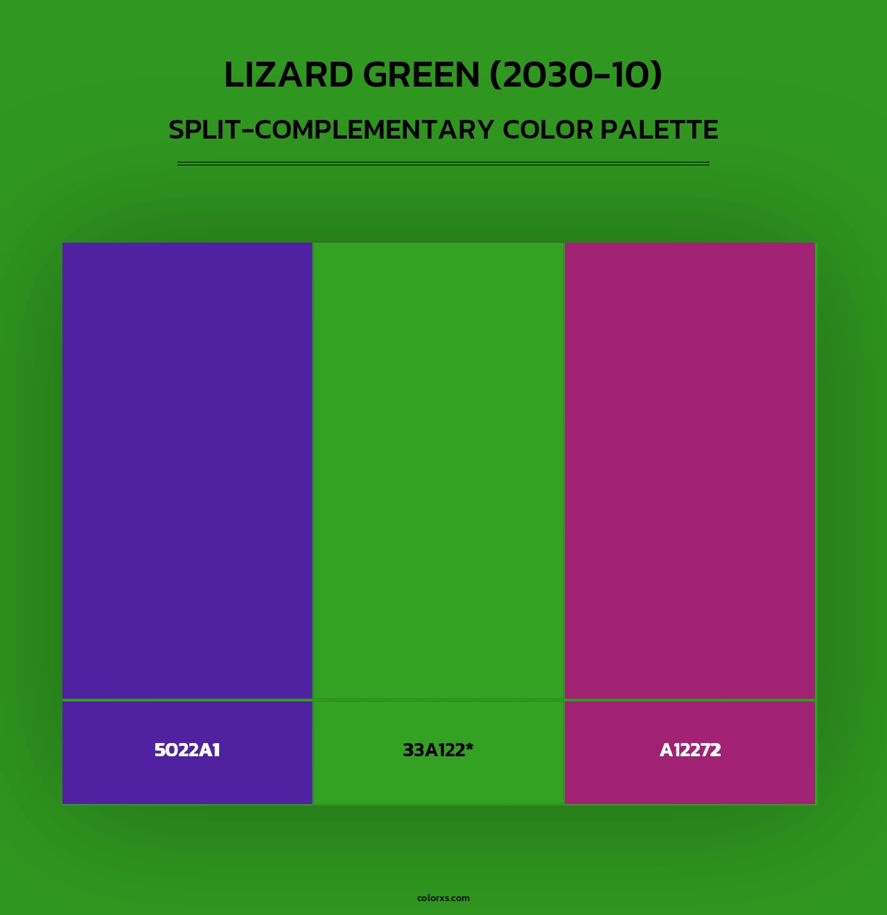 Lizard Green (2030-10) - Split-Complementary Color Palette