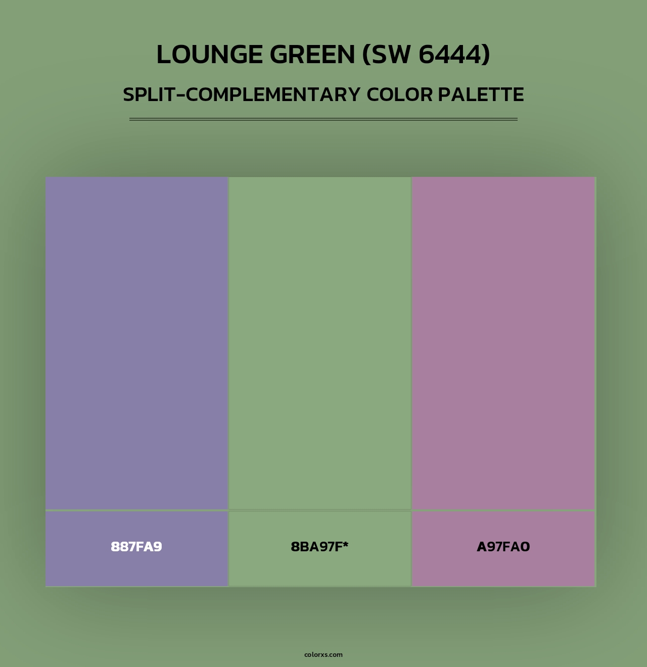 Lounge Green (SW 6444) - Split-Complementary Color Palette