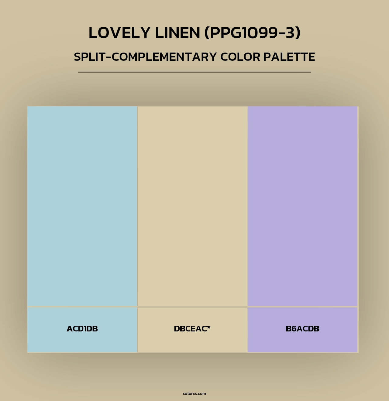 Lovely Linen (PPG1099-3) - Split-Complementary Color Palette