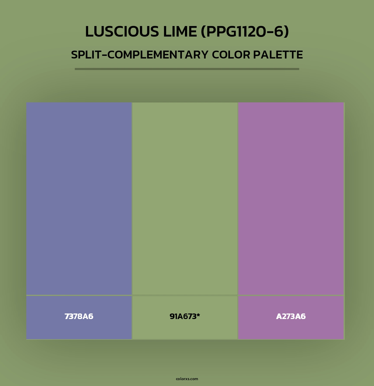 Luscious Lime (PPG1120-6) - Split-Complementary Color Palette