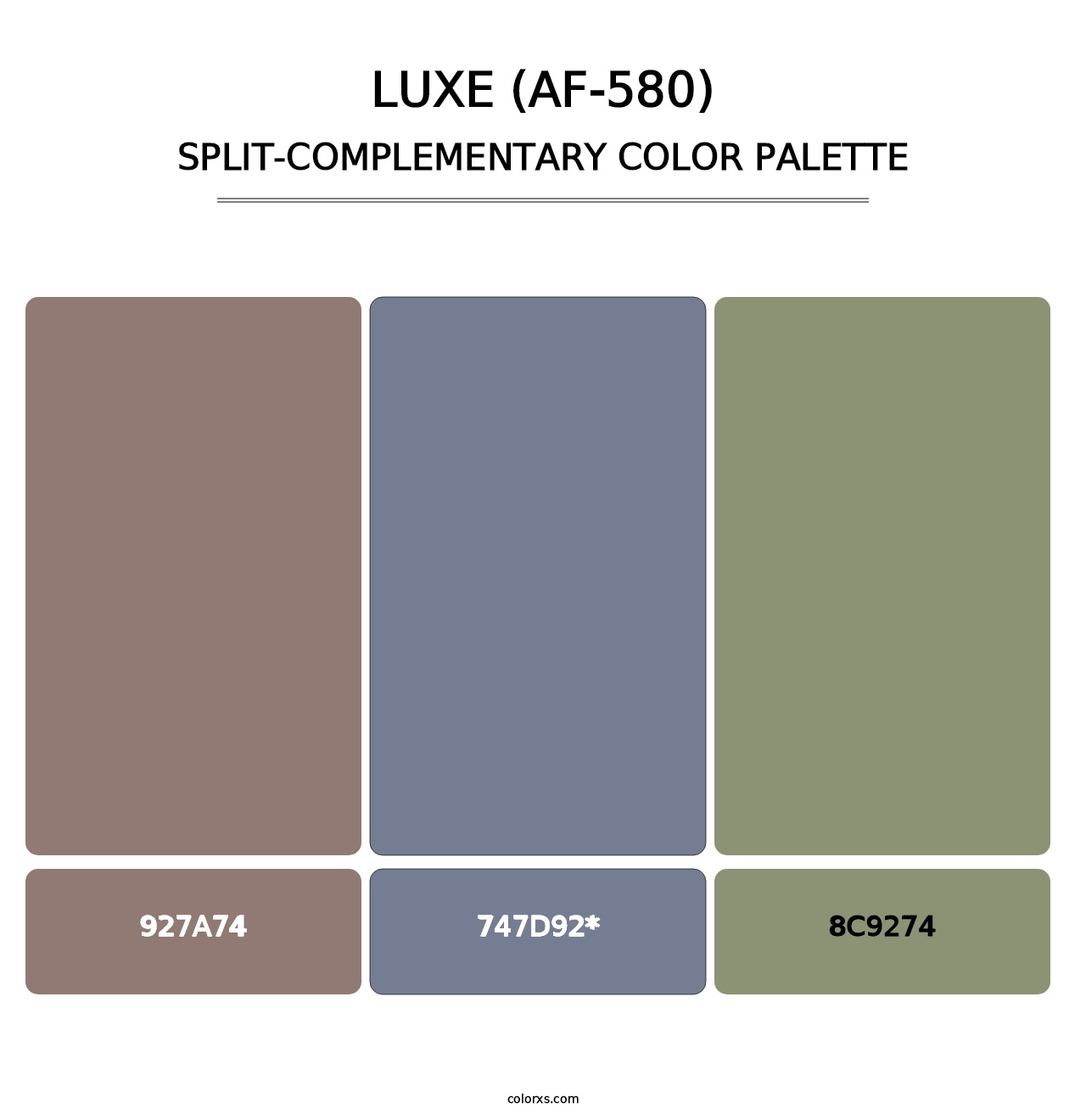 Luxe (AF-580) - Split-Complementary Color Palette