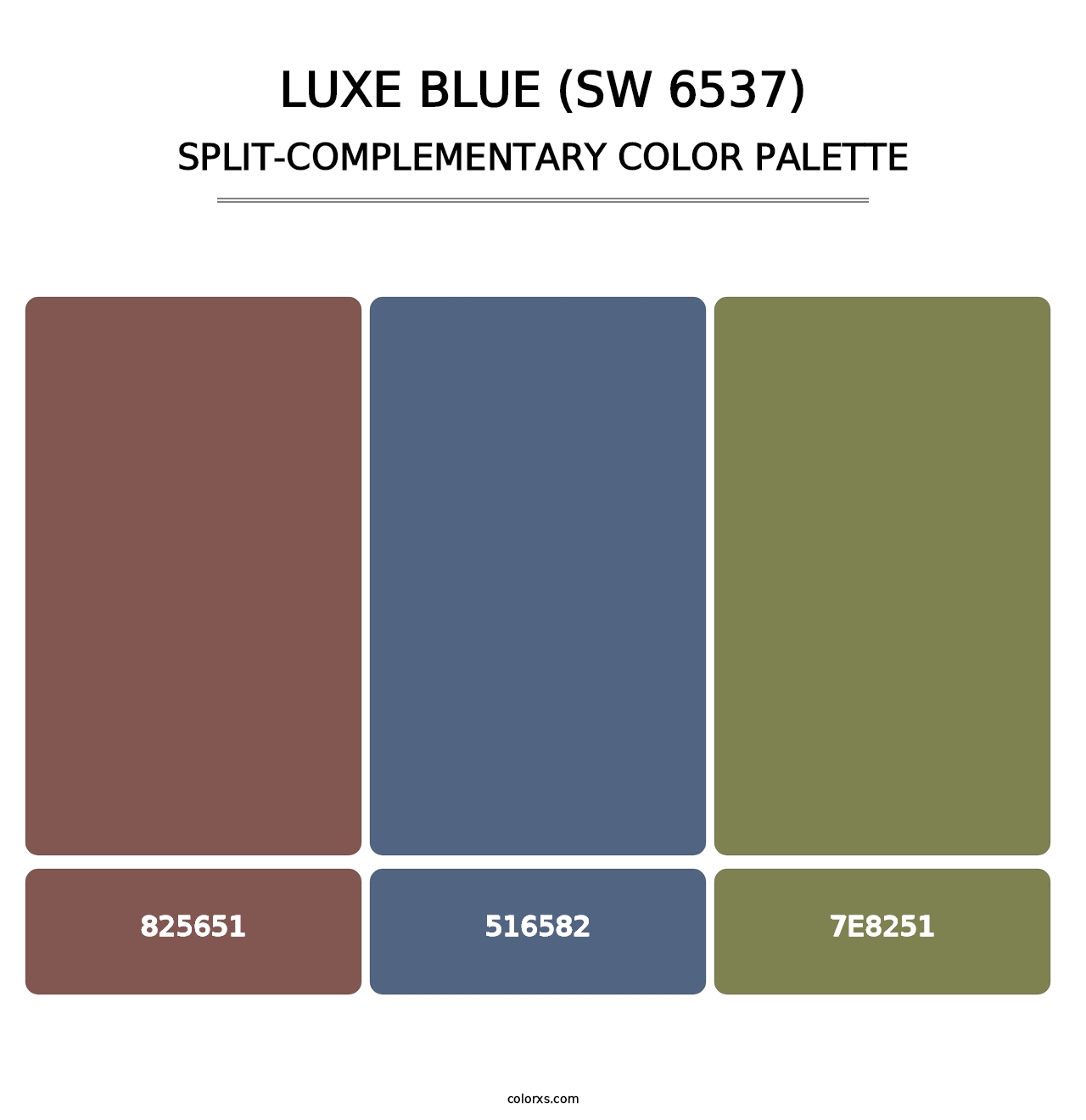 Luxe Blue (SW 6537) - Split-Complementary Color Palette