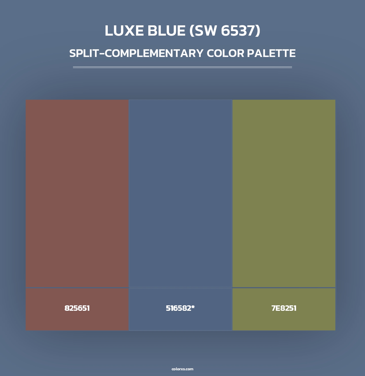 Luxe Blue (SW 6537) - Split-Complementary Color Palette