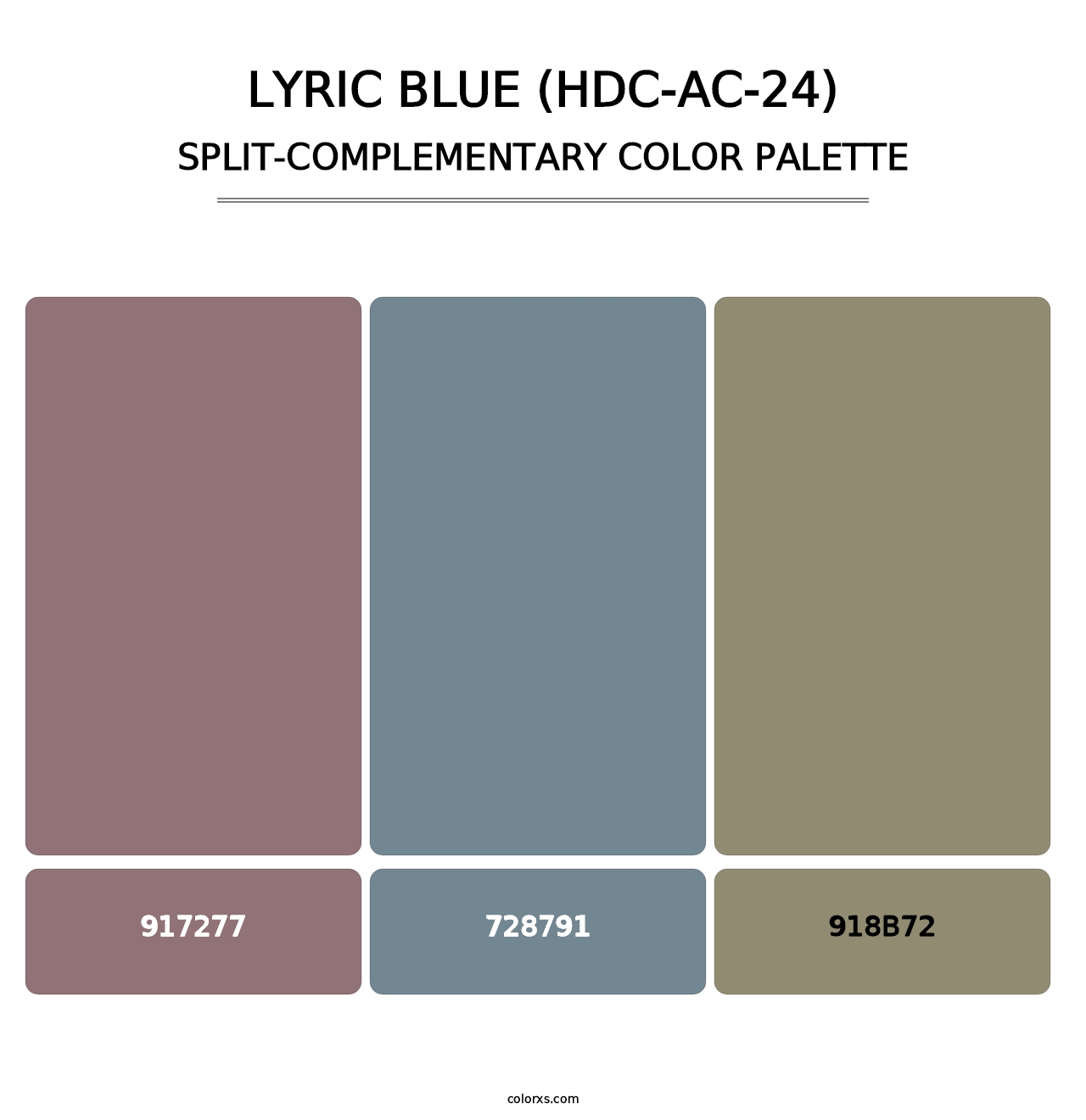 Lyric Blue (HDC-AC-24) - Split-Complementary Color Palette