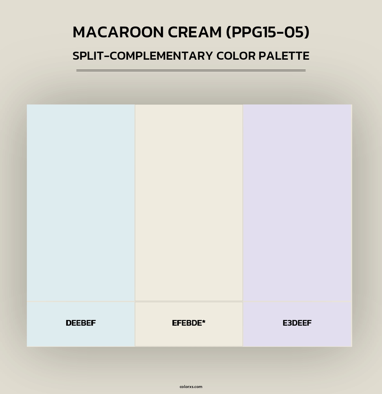 Macaroon Cream (PPG15-05) - Split-Complementary Color Palette