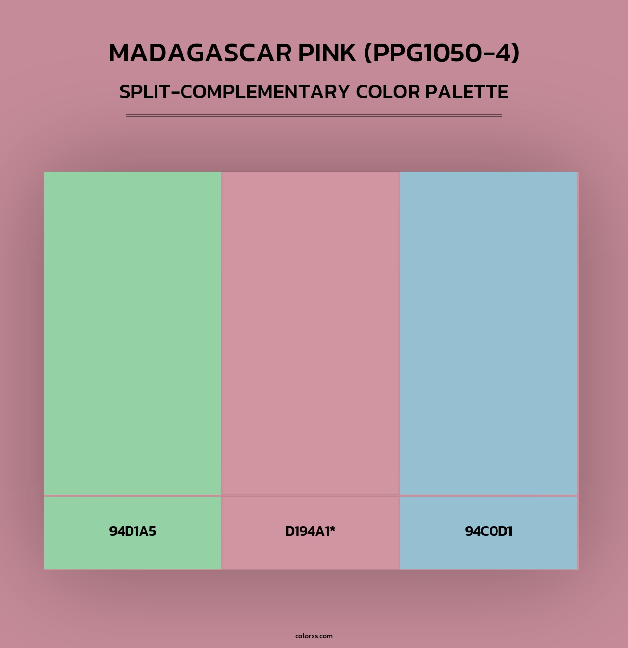 Madagascar Pink (PPG1050-4) - Split-Complementary Color Palette