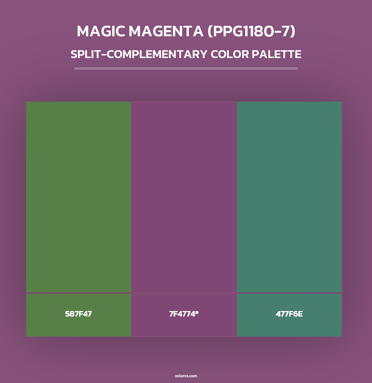 Magic Magenta (PPG1180-7) - Split-Complementary Color Palette